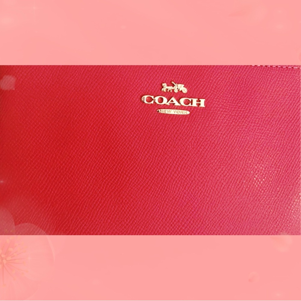 Coach Continental Wallet F39985 🍓Haze/Gold Pebbled Leather- Match w/Mini-Rowan